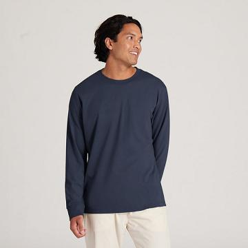 Allbirds Allgood Bomulds Long Sleeve T Shirts Herre Mørkeblå | DK4765UT