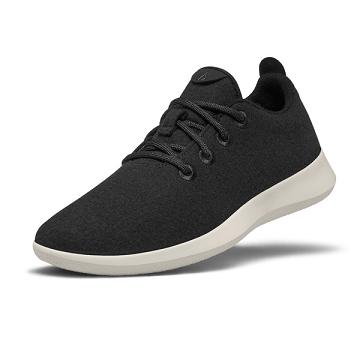 Allbirds Uld Runner Sneakers Dame Sort Hvide | DK4565NB