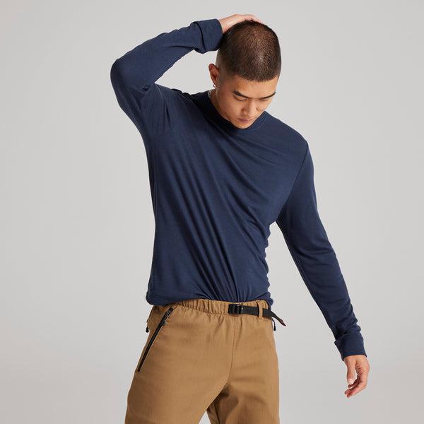 Allbirds Long Sleeve Sea T Shirts Herre Mørkeblå | DK4773NB