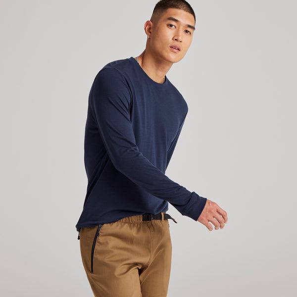 Allbirds Long Sleeve Sea T Shirts Herre Mørkeblå | DK4773NB