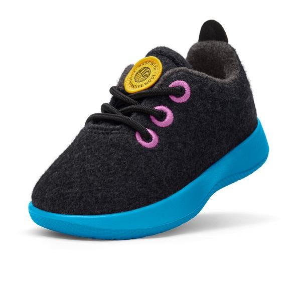 Allbirds Smallbirds Uld Runner Sneakers Børn Blå Sort | DK4192IS